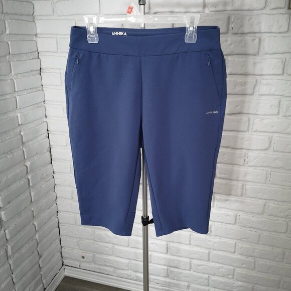 Annika by Cutter & Buck Ladies Size Medium Blue CB Dry Tec 50+ UPF Golf Shorts - Picture 1 of 12